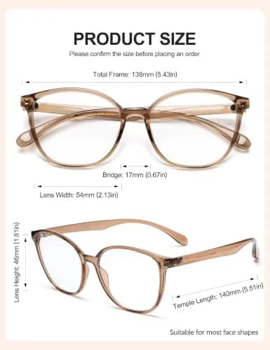 JFXQDR Blue Light Blocking Computer Glasses for Women | TR90 Frame, UV400 Protection, Anti-Glare thumbnail 4