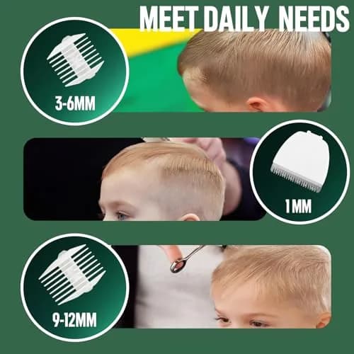 ENSSU Baby Hair Clippers Cordless Hair Clipper for Kids with LED Display, 3-12mm Combs & Accessories thumbnail 6