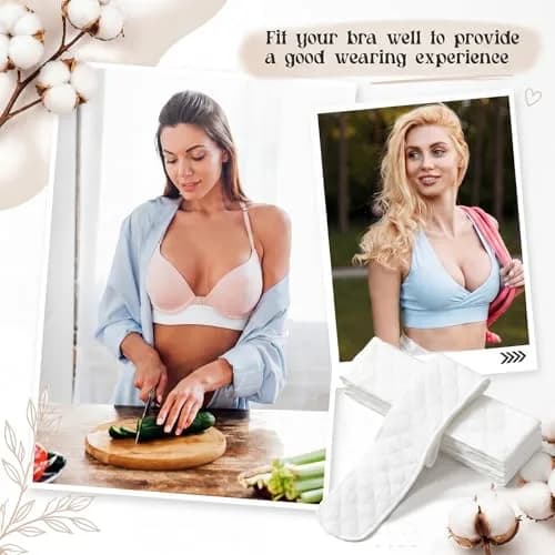 Toulite Cotton Bra Liners Sweat Pads Medium | Soft, Reusable & Breathable for Women thumbnail 3