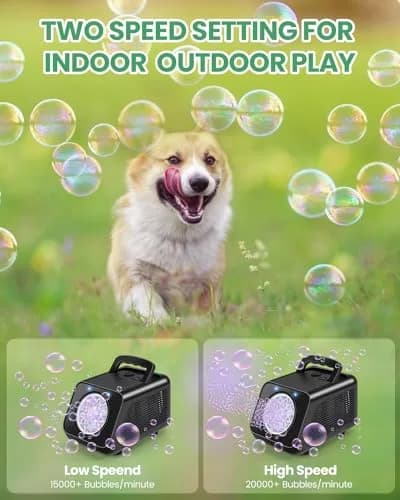 Kizmore Bubble Machine for Kids 7 in (W) x 5 in (L) x 5 in (H) | 20000+ Bubbles/Min, Safe & Portable thumbnail 7