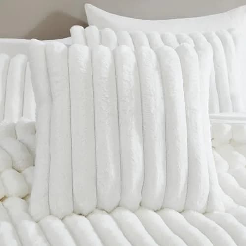 Riverbrook Home Everett Faux Fur Comforter Bedding Set Twin XL | Modern Glam Textured Decor thumbnail 5