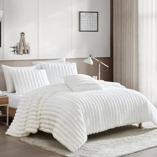 Riverbrook Home Everett Faux Fur Comforter Bedding Set Twin XL | Modern Glam Textured Decor thumbnail 2
