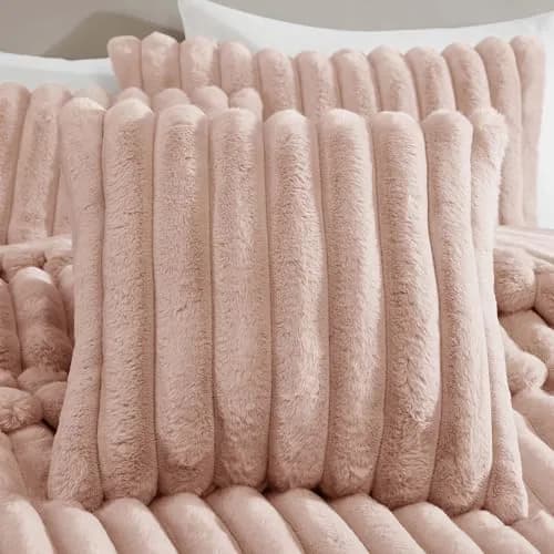 Riverbrook Home Everett Faux Fur Comforter King Size | Textured Decorative Bedding thumbnail 5