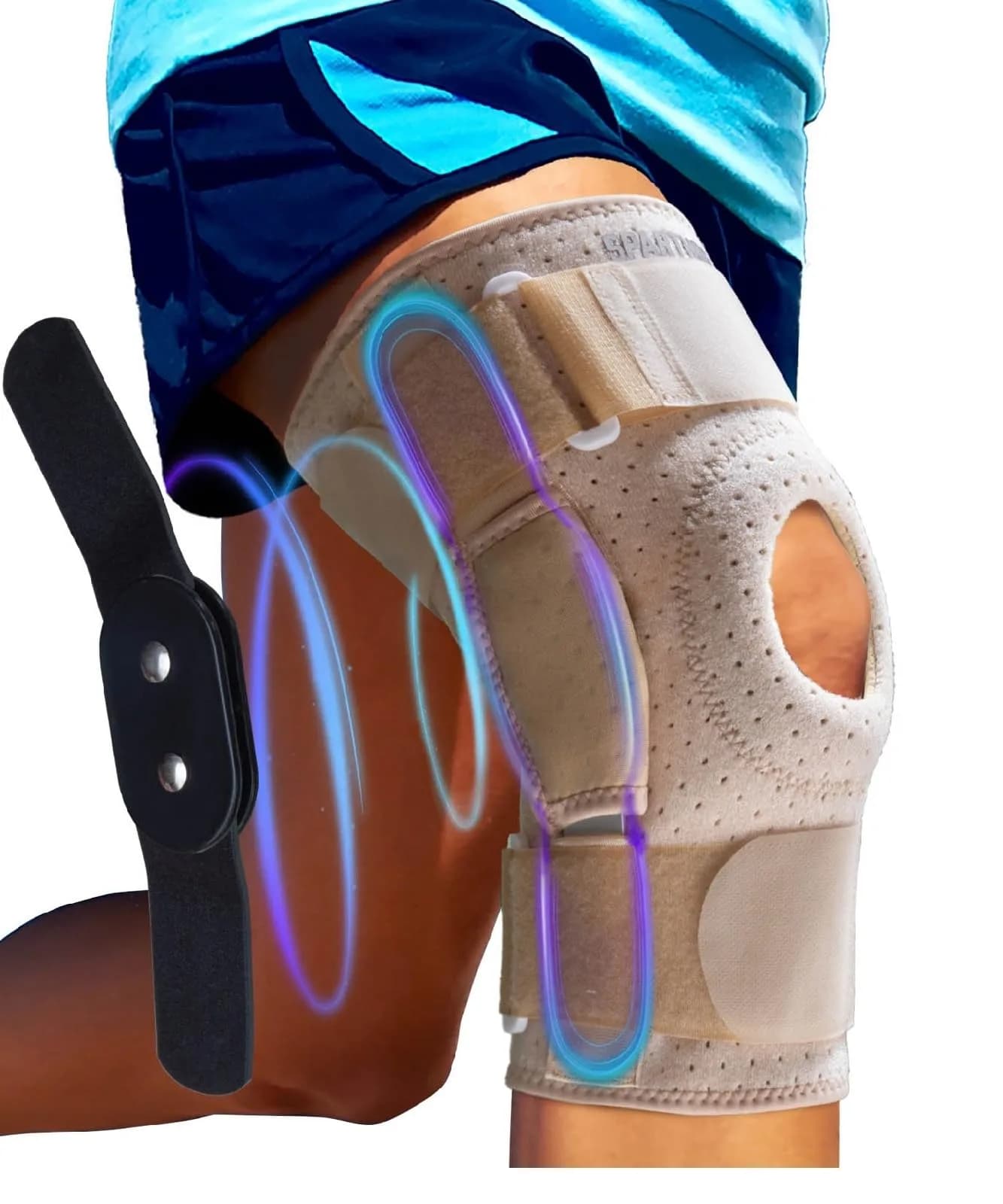 Sparthos Hinged Knee Brace for Women & Men - Medium Beige | FDA Approved Orthopedic Brace with Adjustable Fit — Desert Beige