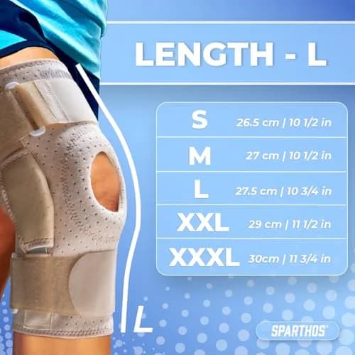 Sparthos Hinged Knee Brace for Women & Men - Medium Beige | FDA Approved Orthopedic Brace with Adjustable Fit thumbnail 6