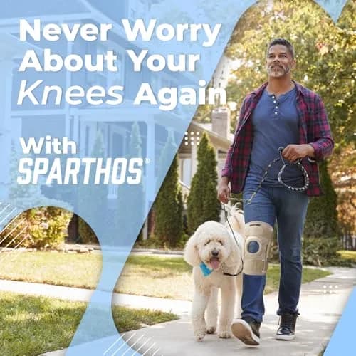 Sparthos Hinged Knee Brace for Women & Men - Large Beige | FDA Approved Orthopedic Brace with Metal Side Stabilizers thumbnail 8
