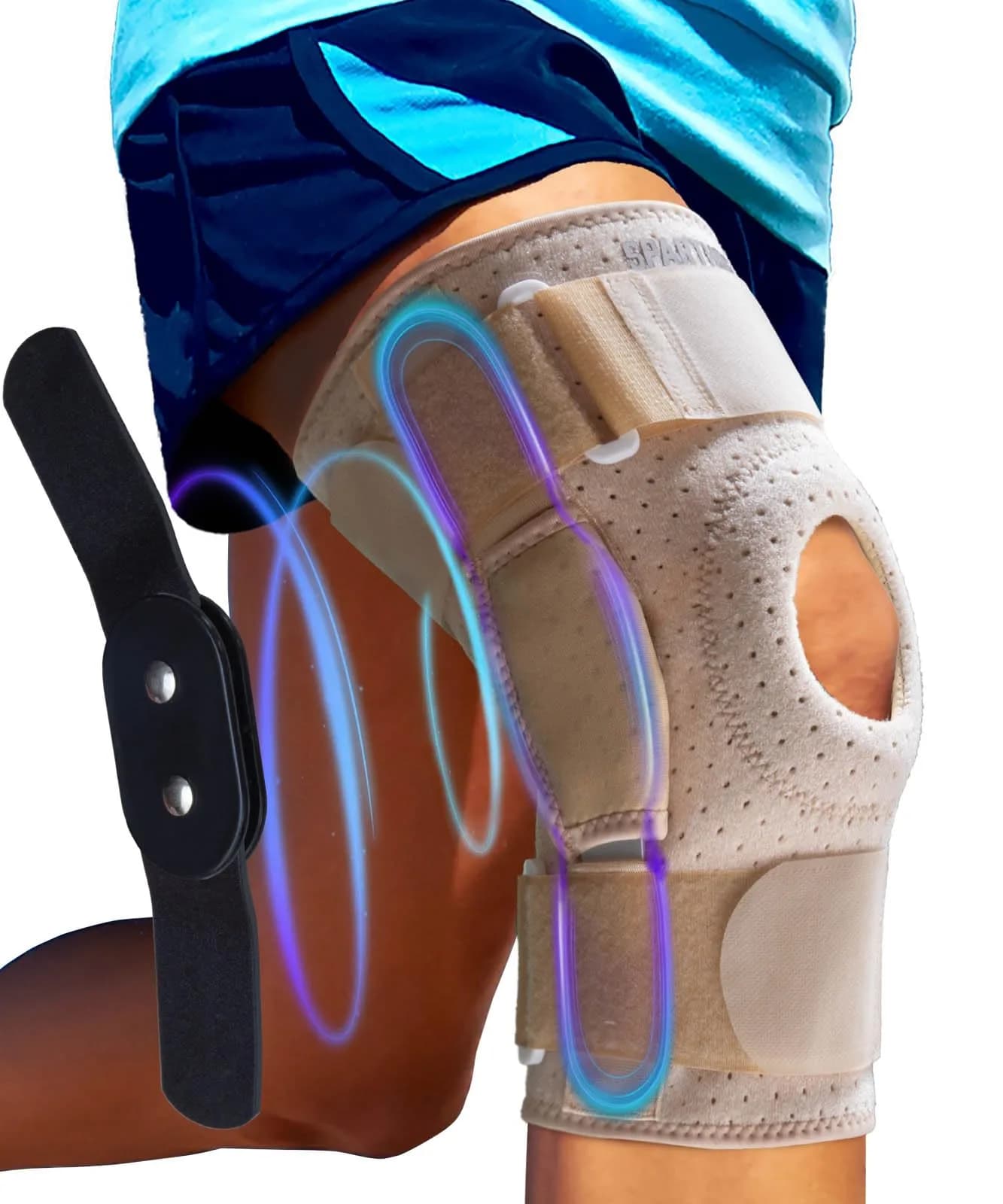 Sparthos Hinged Knee Brace XXL (358 g / 0.36 kg) | FDA Approved Orthopedic Brace for ACL, MCL, Meniscus Tears & Arthritis Pain Relief — Desert Beige / XXX-Large