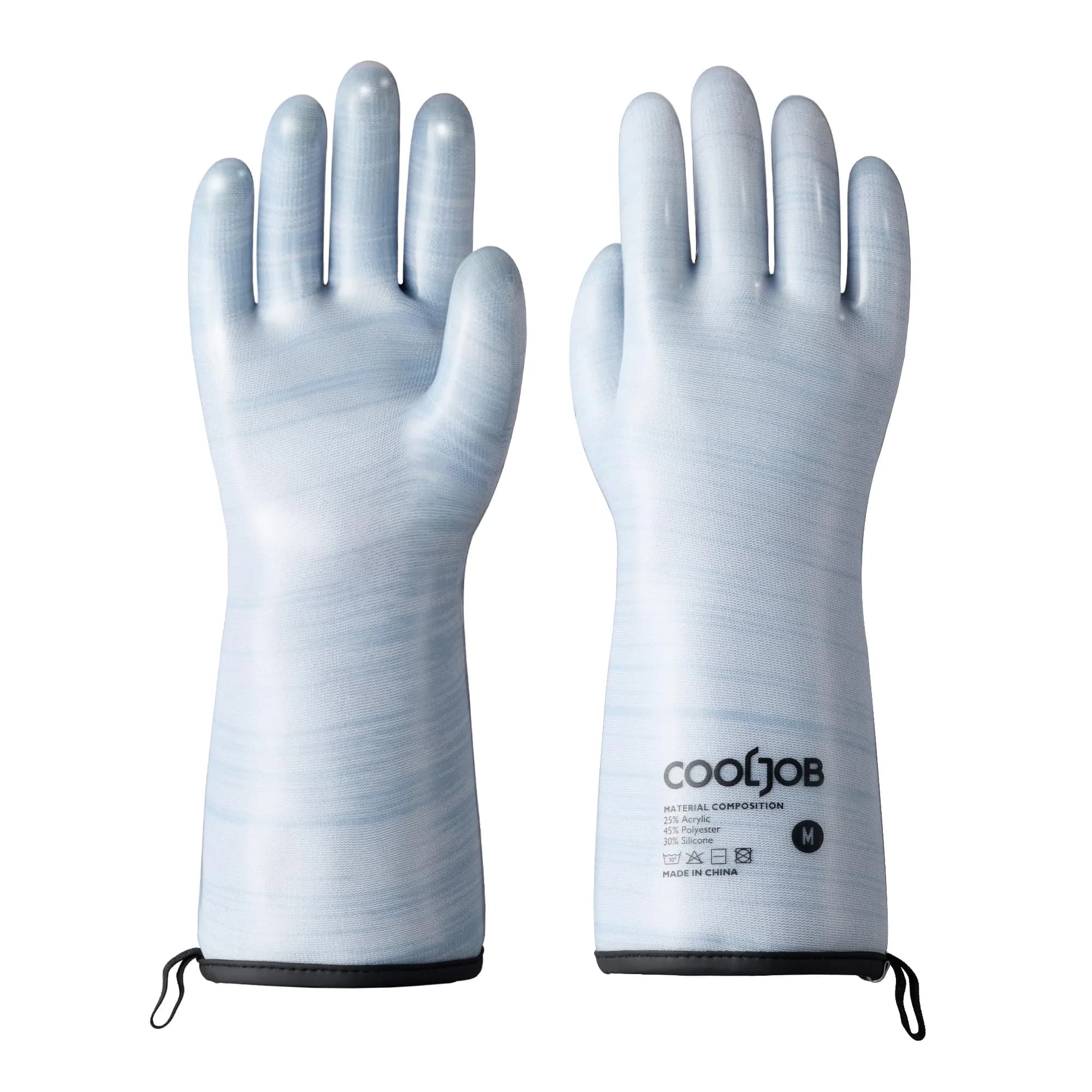 COOLJOB Heat Resistant Oven Gloves Medium Blue | Waterproof BBQ Mitts for High Heat Cooking — Blue