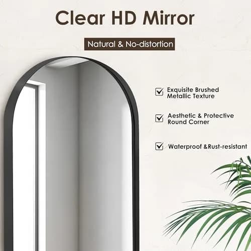 SDHYL 36x24 Inch Arched Bathroom Medicine Cabinet with Mirror Black | Recessed Wall Mount, Aluminum Frame thumbnail 6