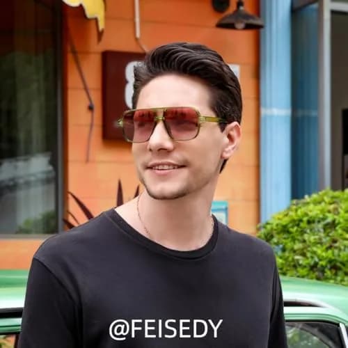FEISEDY Retro Square Aviator Sunglasses for Women & Men | UV400 Protection, Oversized Shades, 55MM thumbnail 4