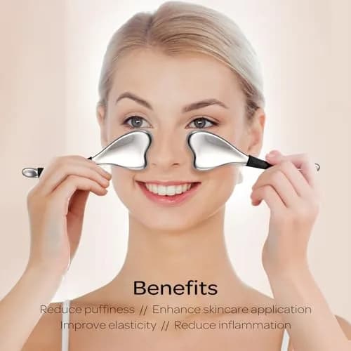 Fabludo 3-in-1 Cryo Gua Sha Facial Tools, Ice Roller Globes for Women Face and Eyes, Stainless Steel Skin Care Tools, with Carry Case thumbnail 5