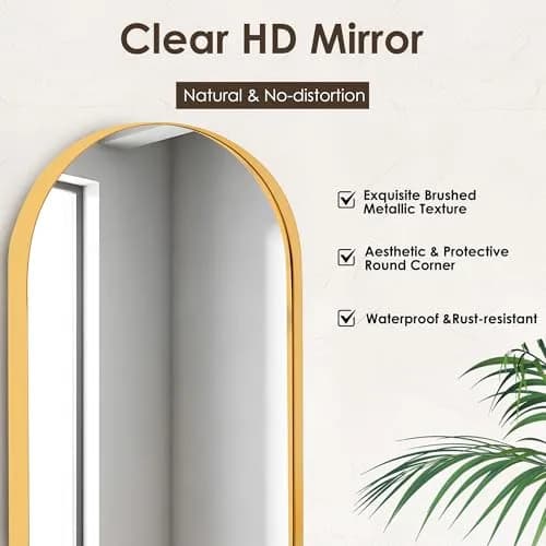SDHYL Arched Bathroom Medicine Cabinet 36x24 inch | Gold Recessed Mirror with Deep Aluminum Frame thumbnail 4