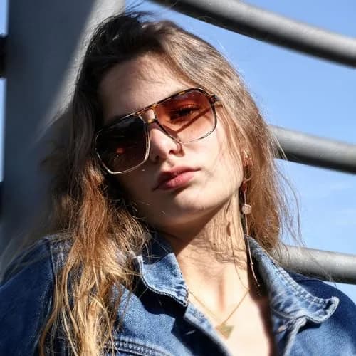 FEISEDY Retro Square Aviator Sunglasses Women Men Oversized Shades 55MM UV Protected thumbnail 2