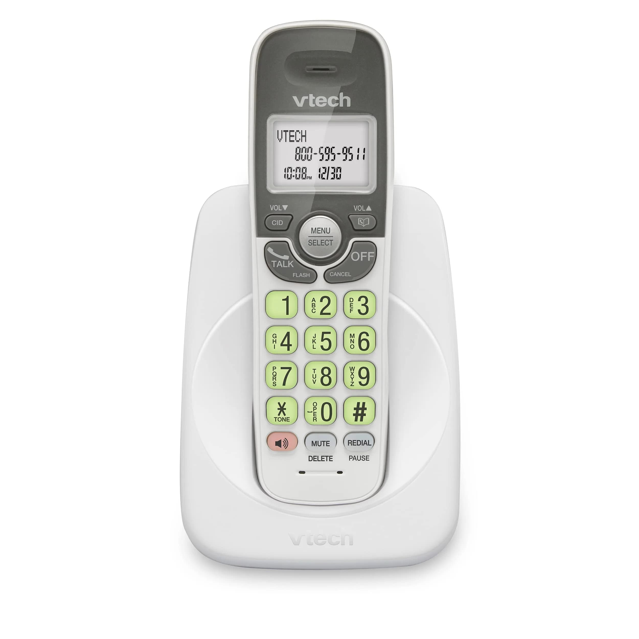 VTech VG131 Cordless Phone with DECT 6.0, Full-Duplex Speakerphone, Lighted Display, Backlit Keypad, Caller ID, Wall Mount | 10.7 cm (4.2 in) Width - main product image
