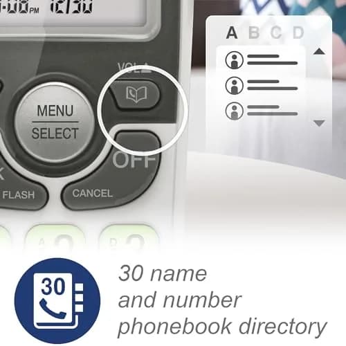 VTech VG131 Cordless Phone with DECT 6.0, Full-Duplex Speakerphone, Lighted Display, Backlit Keypad, Caller ID, Wall Mount | 10.7 cm (4.2 in) Width thumbnail 7