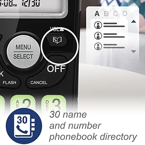 VTech VG131-21 Black Cordless Phone with 2 Handsets | DECT 6.0, Full-Duplex Speakerphone, Caller ID, Wall Mount thumbnail 6