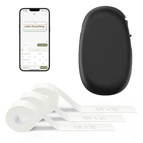SUPVAN E10 Bluetooth Label Maker Machine with 3 Tapes, Portable, Black | 220V Compatible Printer — Black