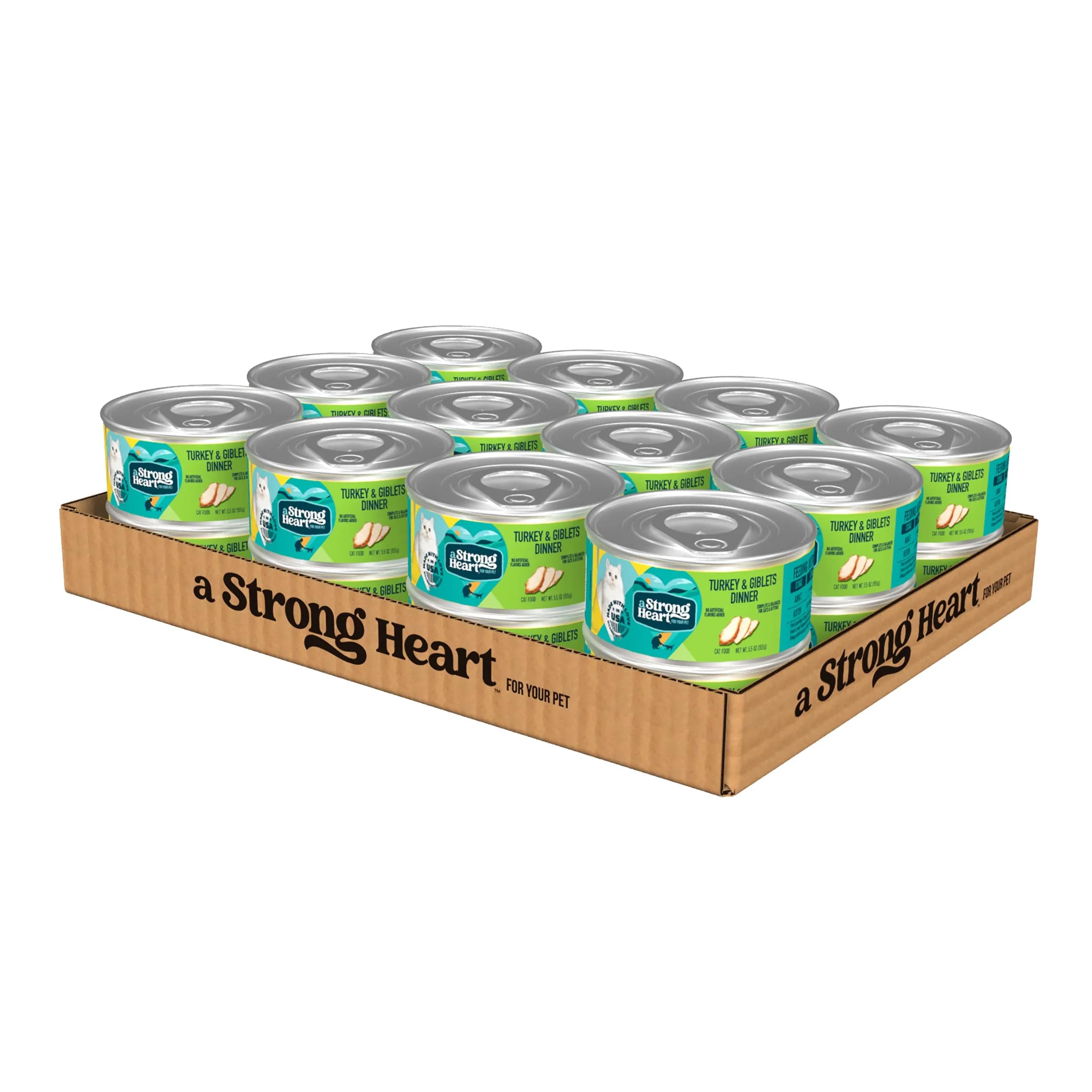 Strongheart Canned Wet Cat Food Turkey & Giblets Dinner 5.5 oz | Complete Nutrition for Cats