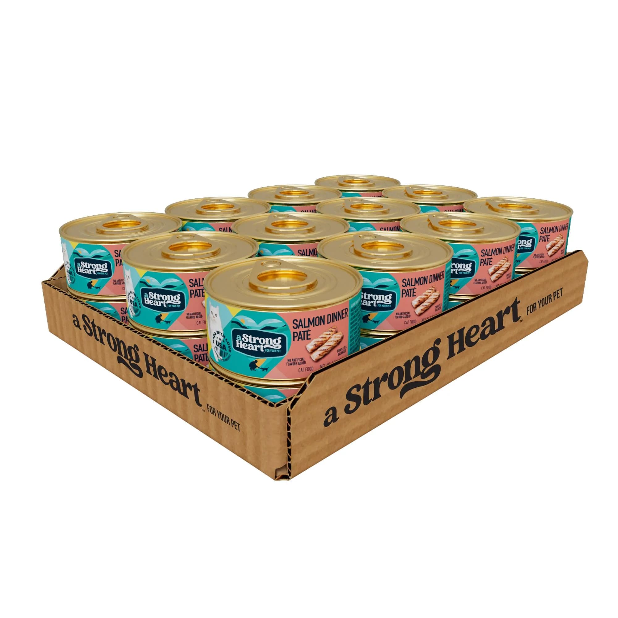 Strongheart Salmon Dinner Cat Pate, All Life Stages, 3oz, 24pk | Complete & Balanced Nutrition — Cat Wet Food