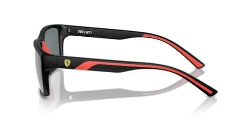 Scuderia Ferrari FZ6003U Sunglasses, Black Matte/Grey Mirrored, 59 mm | Sporty Oversized Rectangular Frame with UV Protection thumbnail 3