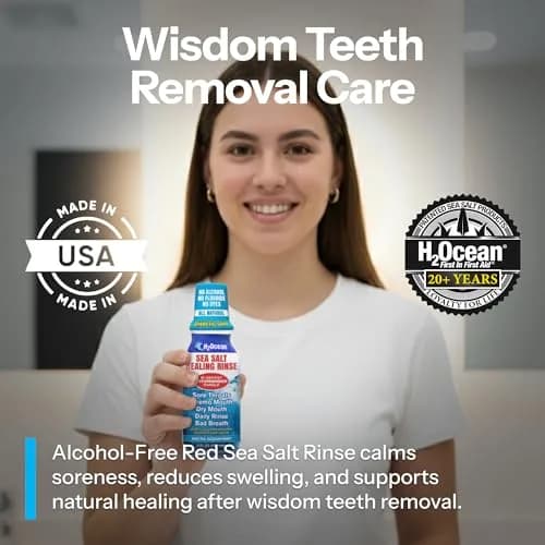 H2Ocean Healing Rinse Natural Sea Salt Whitening Mouthwash 8 oz | Alcohol & Fluoride-Free Arctic Mint thumbnail 2