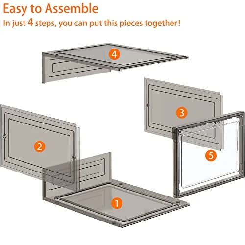 HOMIDEC Shoe Storage 8 Pack Clear Plastic Shoe Box | Large Capacity & Stackable Design thumbnail 6