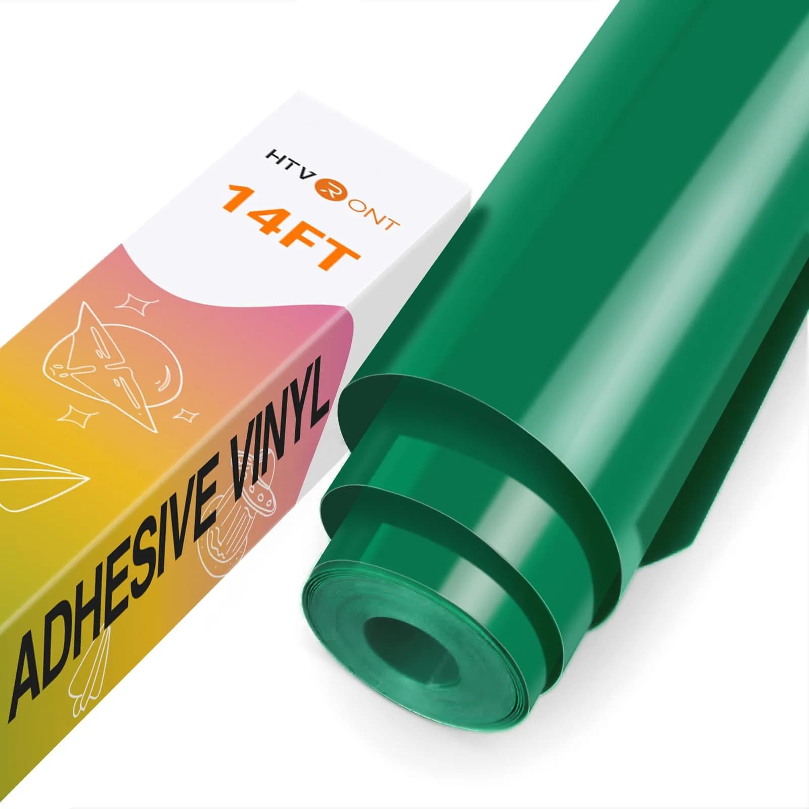 HTVRONT Glossy Forest Green Permanent Vinyl Roll 12" x 14FT | Waterproof Craft Vinyl - main product image