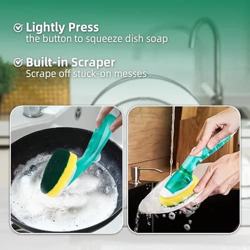 Acolidas Non Scratch Dishwand Refills 6 Pack | Durable, Scratch-Free Kitchen Sponge thumbnail 5