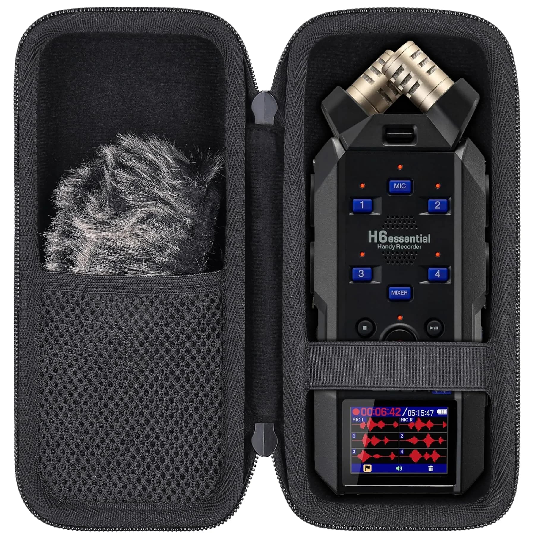 Aenllosi Hard Case for Zoom H6studio/H5studio/H6essential 6-Track, Black | Shock & Waterproof Travel Case