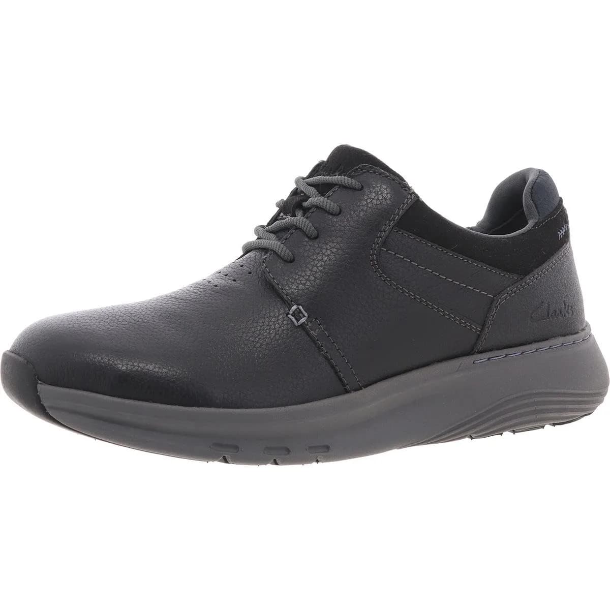 Clarks Motion Trek PT Sneakers Men 9 US | Leather Casual Shoes for Men — Black Leather
