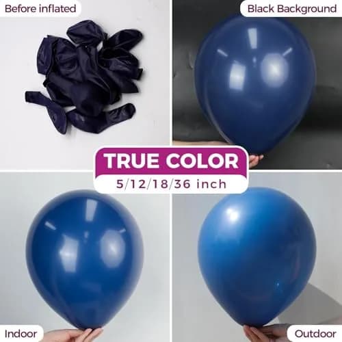 Bezente Navy Blue Giant Latex Round Balloons 36 Inch 8 Pack | Premium Quality for Parties thumbnail 2