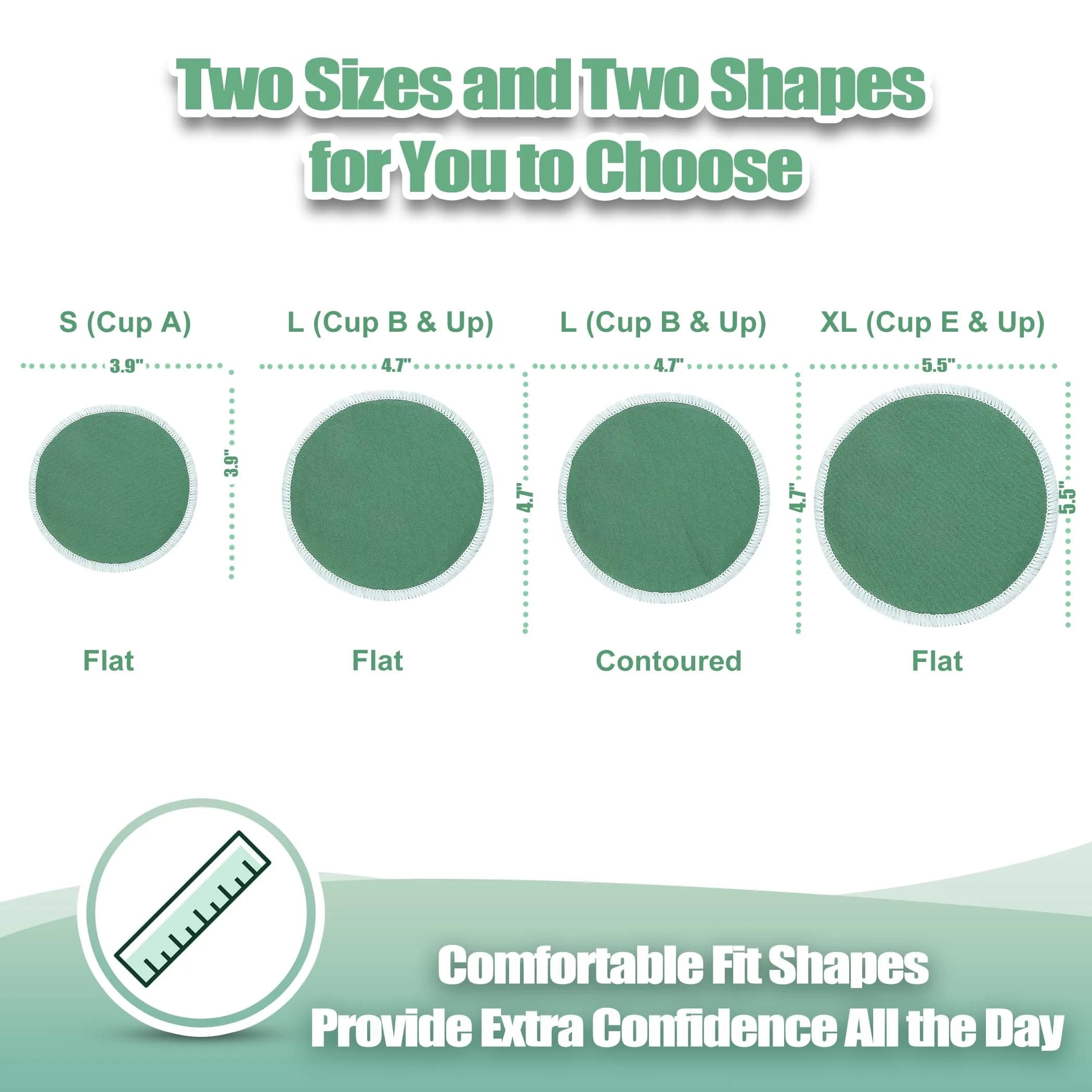 wegreeco Washable Nursing Breast Pads (14 Pack) with Laundry & Travel Bags, Large Plain Shape | Soft, Absorbent, Eco-Friendly Import - view 4