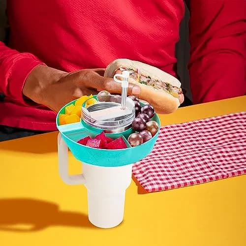 DMTINTA Snack Bowl for Stanley 40 oz Tumbler with Handle, Green | Multi-compartment, 27 oz Capacity thumbnail 4