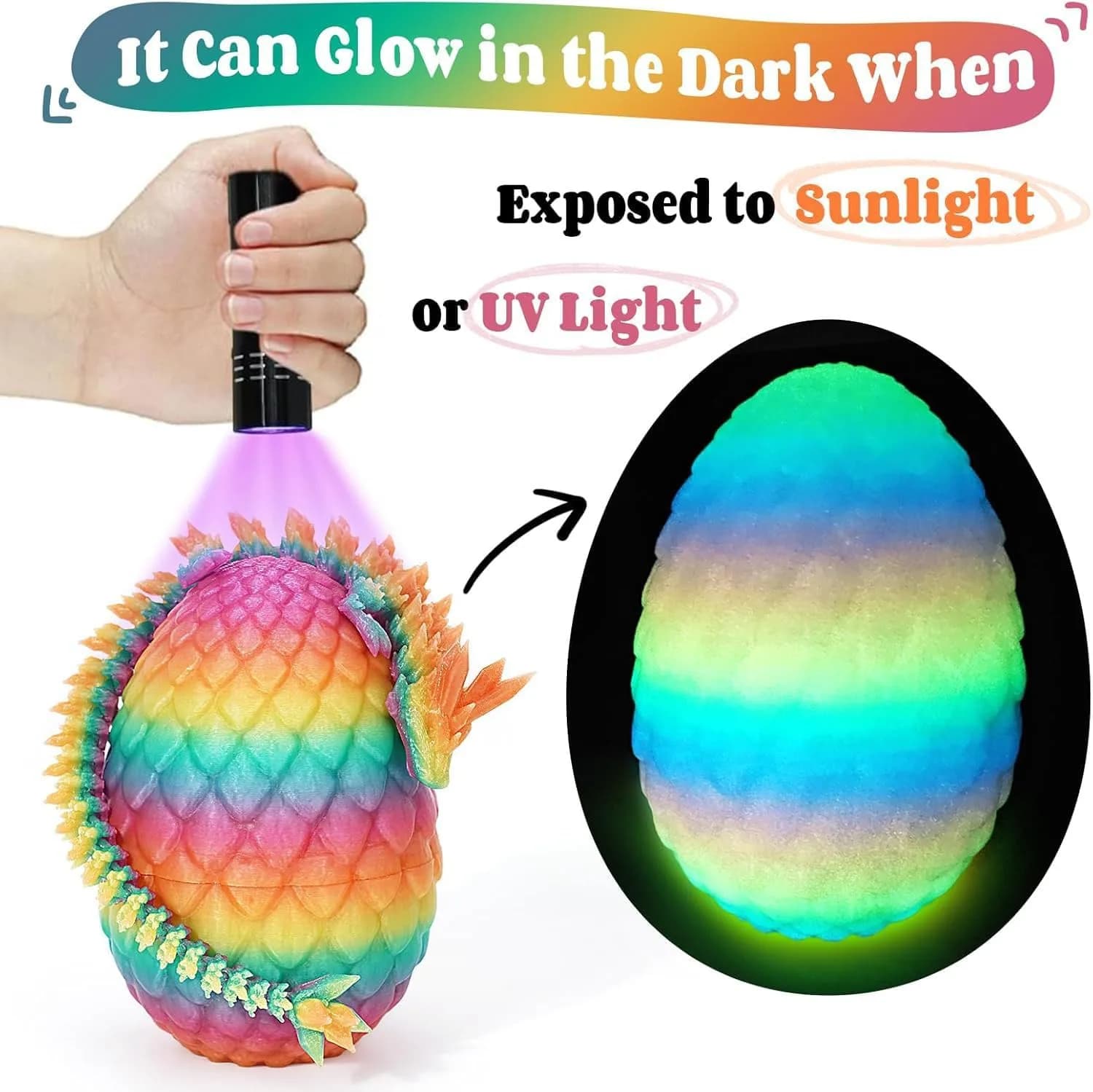 TBOLINE 3D Printed Dragon Egg Toy 13 cm (5 in) | ASTM-Certified PLA - view 3