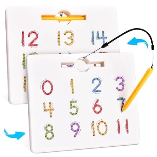 GAMENOTE Magnetic Number Tracing Board Double Sided 1-20 | Interactive Learning Toy for Kids thumbnail 1