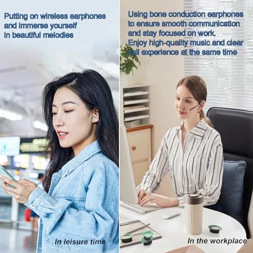 YouthWhisper Open Ear Bone Conduction Headphones with Mic | Bluetooth 5.2 Wireless Earbuds Set for India thumbnail 4
