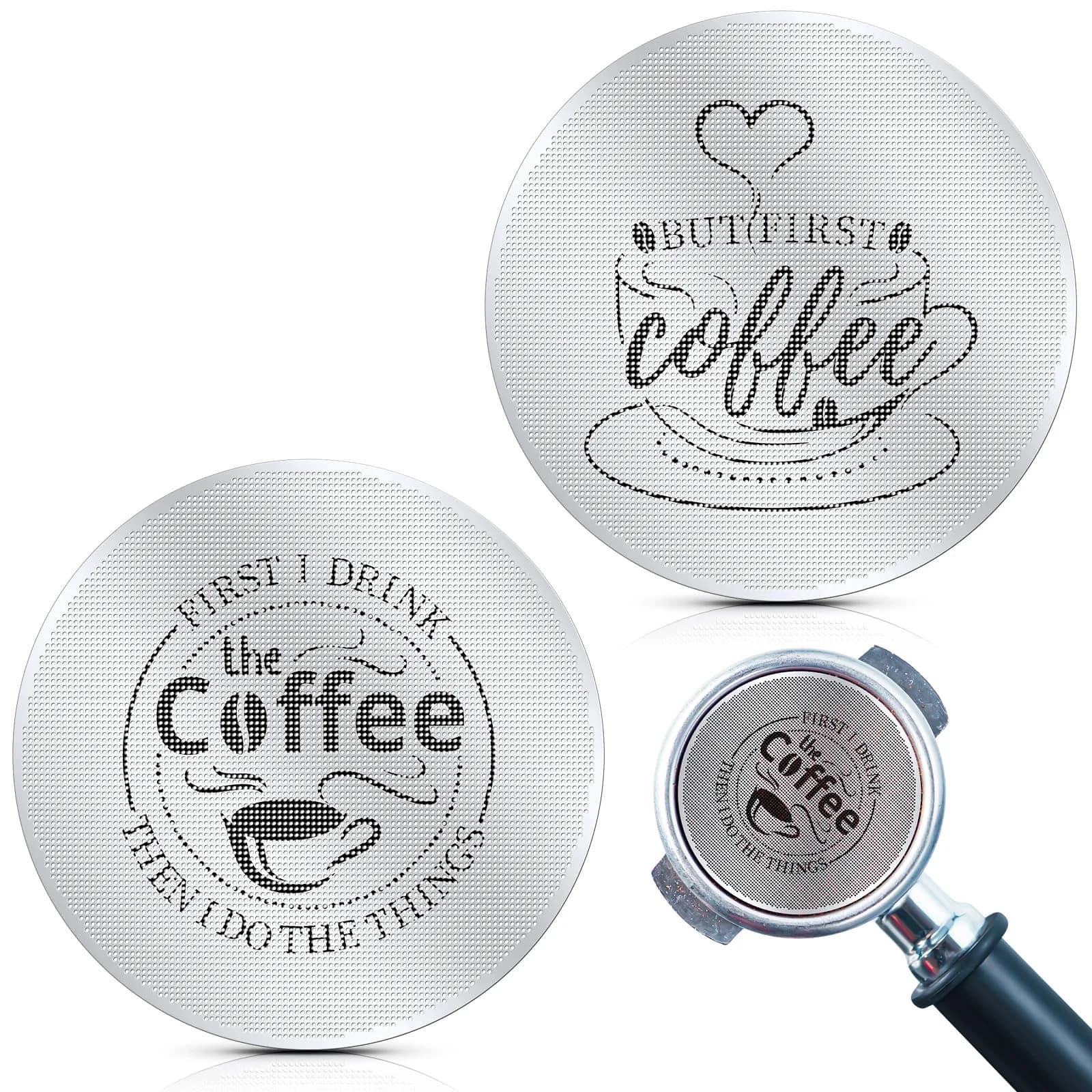 Yaomiao 58.5mm Espresso Puck Screen 1.7mm Thickness 150μm Mesh | 2-Pack Stainless Steel Reusable Coffee Filter — 53.3 x 0.2 x 0.2 mm