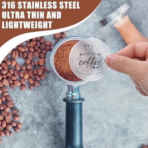Yaomiao 53.3mm Espresso Puck Screen 2 Pcs | 2.1 inch Diameter, 0.2mm Thickness, 200μm Mesh thumbnail 5