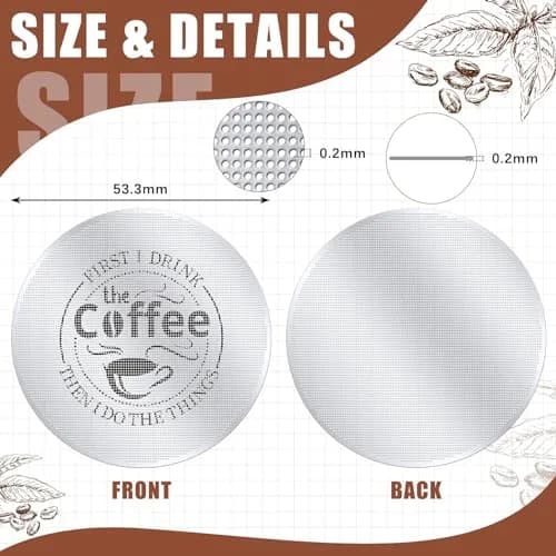 Yaomiao 53.3mm Espresso Puck Screen 2 Pcs | 2.1 inch Diameter, 0.2mm Thickness, 200μm Mesh thumbnail 2