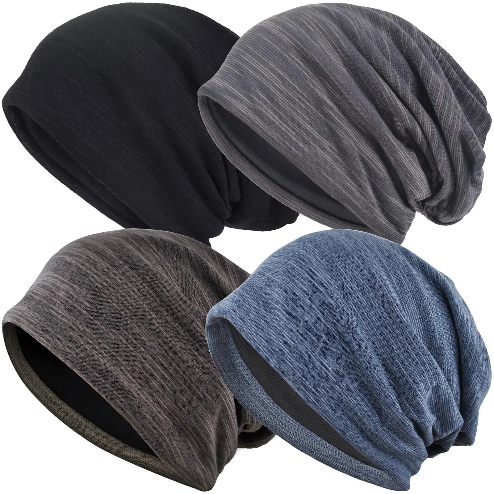 EINSKEY Slouchy Beanie for Men Women, Cotton Multipurpose Daily Headwear