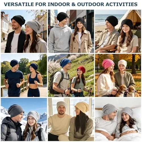 EINSKEY Slouchy Beanie for Men Women, Cotton Multipurpose Daily Headwear thumbnail 7