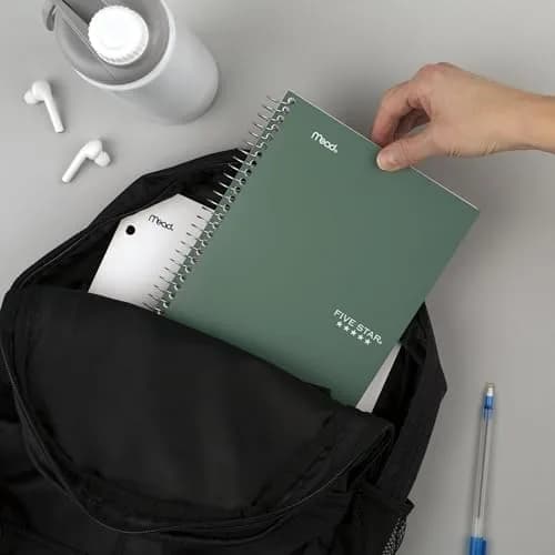 Five Star Spiral Notebook 2 Subject 6" x 9-1/2" 80 Sheets Seaglass Green | College Ruled Paper Fights Ink Bleed thumbnail 8