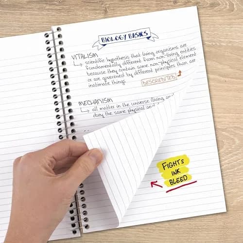 Five Star Spiral Notebook 2 Subject 6" x 9-1/2" 80 Sheets Seaglass Green | College Ruled Paper Fights Ink Bleed thumbnail 3