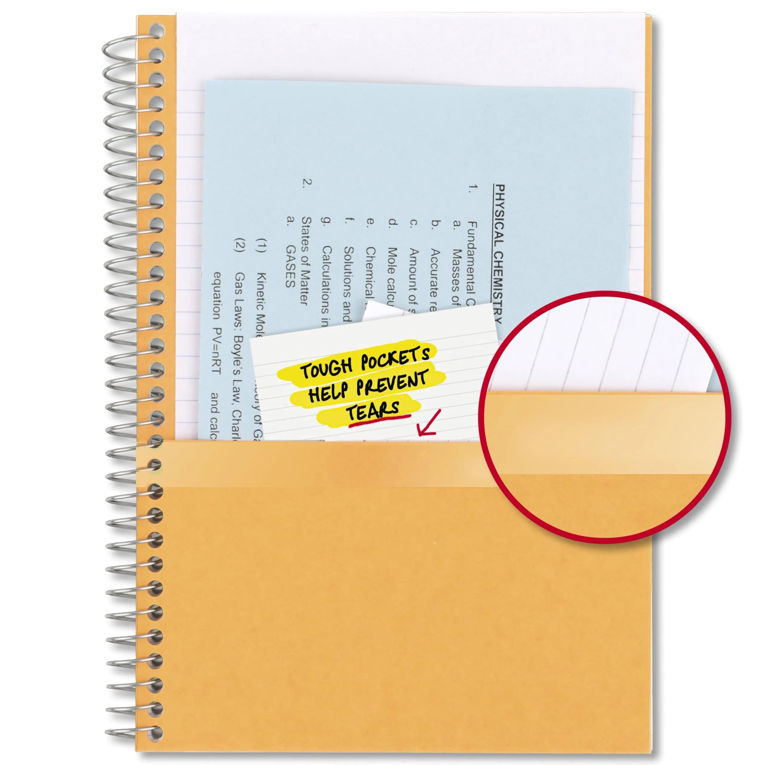 Five Star Spiral Notebook, 2 Subject, College Ruled, 6" x 9-1/2", 80 Sheets, Water Resistant Cover, Gray - view 4