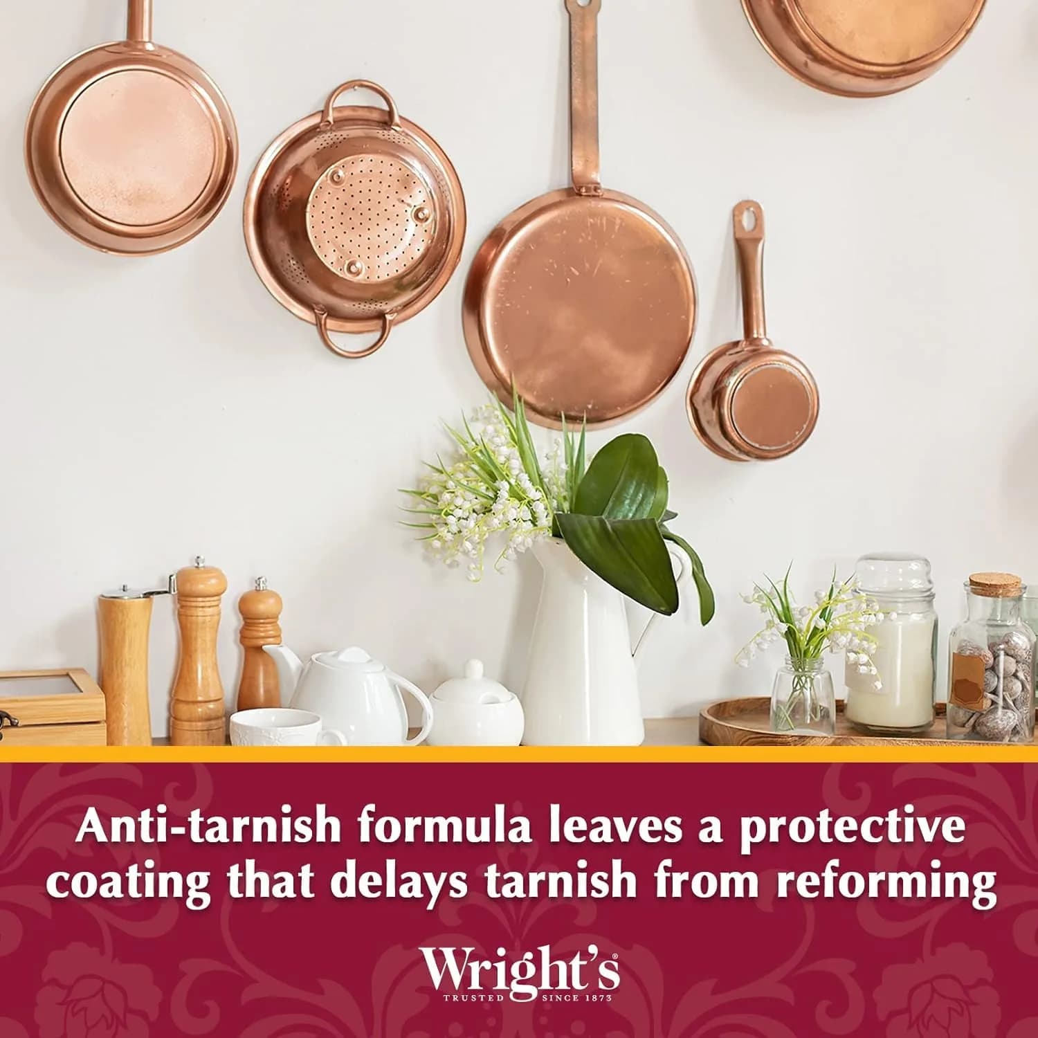 Wright's Copper & Brass Cream Cleaner - 8oz Pack of 2 | Gentle Tarnish Removal - view 4