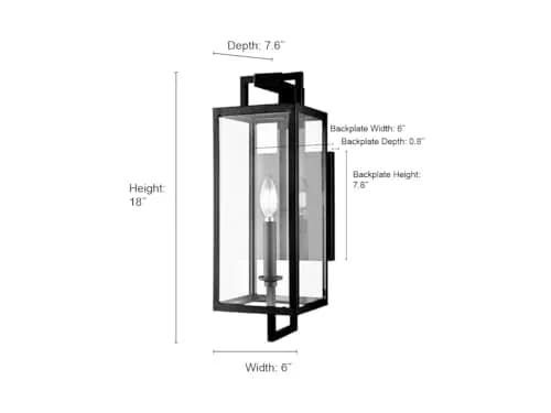 ML Lighting Lamont Collection 1 Light Outdoor Wall Sconce Textured Black 18in | Classic Gothic Victorian Style thumbnail 6