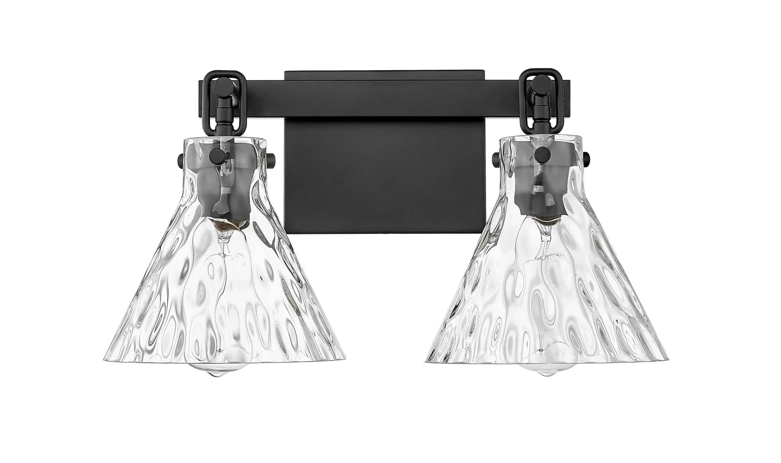 ML Lighting Barlon Collection 2 Light Vanity in Polished Nickel | Modern Farmhouse Style — Matte Black