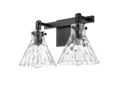 ML Lighting Barlon Collection 2 Light Vanity Matte Black | Modern Bathroom Fixture thumbnail 3