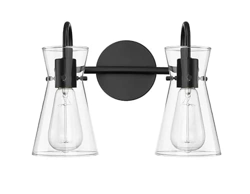 ML Lighting Camellia Collection 2 Light Vanity Matte Black | Elegant Bathroom Fixture thumbnail 1
