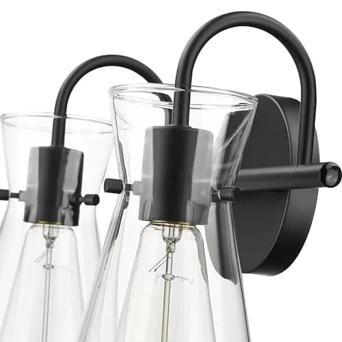 ML Lighting Camellia Collection 2 Light Vanity Matte Black | Elegant Bathroom Fixture thumbnail 5